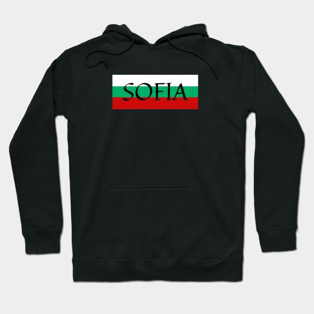 Sofia City in Bulgaria Flag Stripes Hoodie by aybe7elf